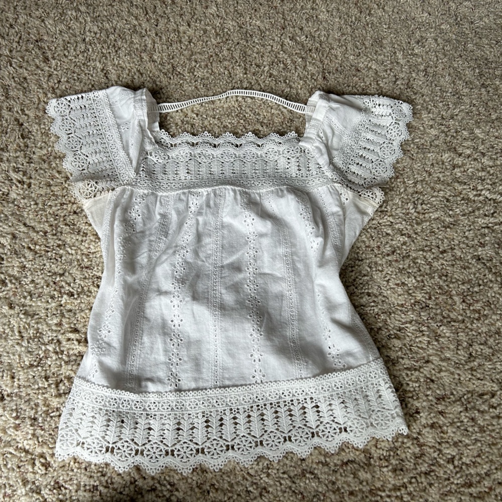 Ultra Pink White Lace Blouse